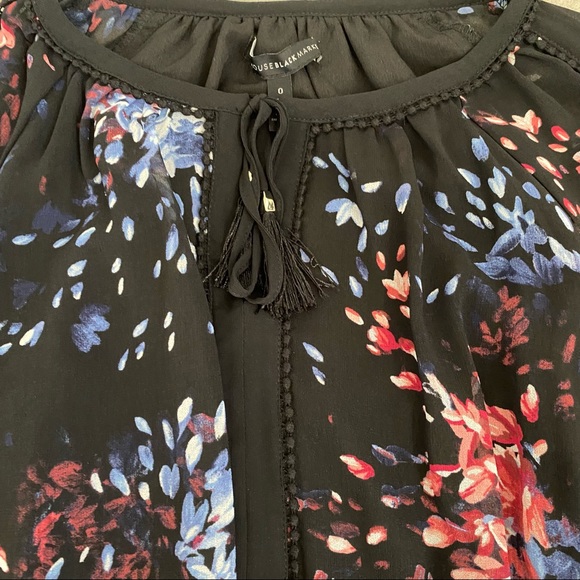 NEW White House black market multi floral sheer chiffon dress size 0 - Picture 10 of 12